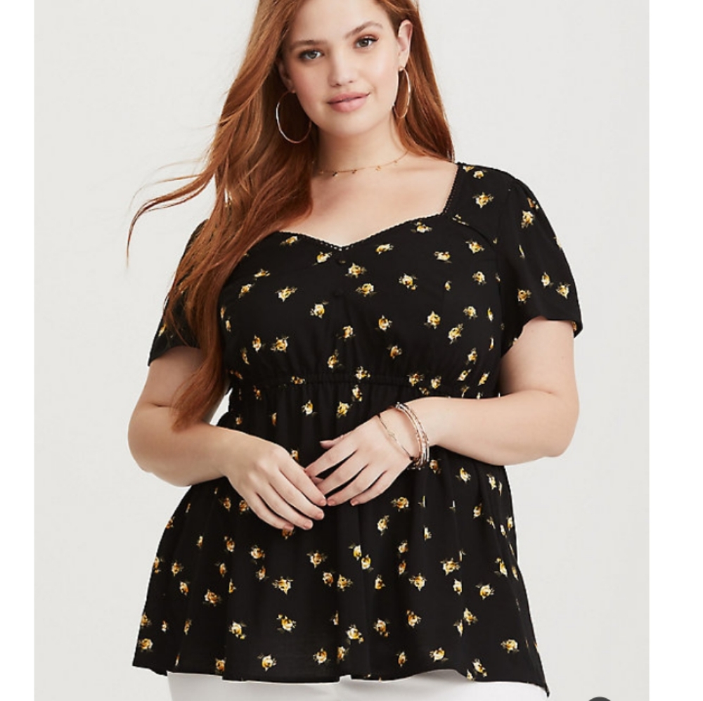 Torrid Challis Babydoll Top